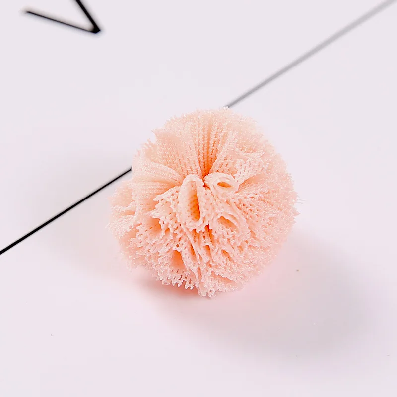 60pcs DIY Bouncy Ball Chiffon Flower Elastic Chiffon Ball Flower Hair Accessories for making Hair Clips Hair ties Home Ornament