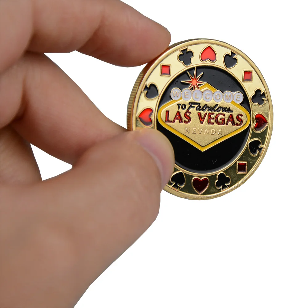 Poker Card Guard Protector Metal Token Coin с пластиковым покрытием Texas Chip Set Hot Quality LAS VEGAS Button