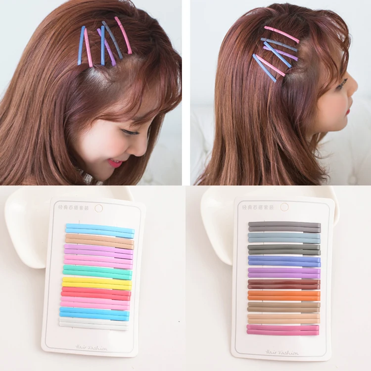 AOMU, корейский стиль, заколки карамельного цвета, заколки для волос для женщин и девочек, 20 шт., одноцветные длинные заколки, аксессуары для волос, заколки