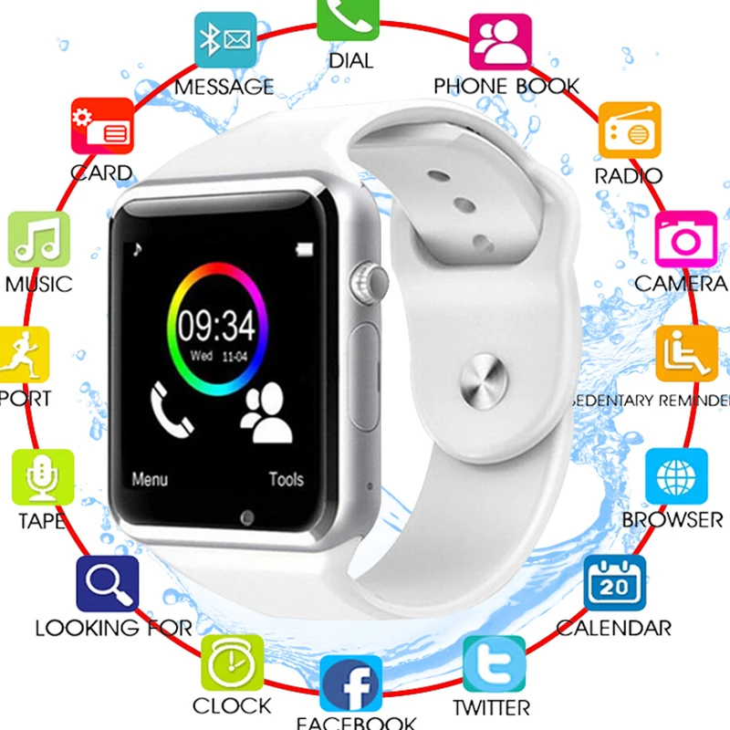 A1 наручные часы Bluetooth Смарт Дети фитнес Шагомер одежда SIM Камера Smartwatch для Android