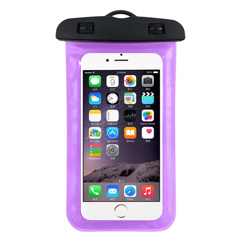Универсальная крышка Водонепроницаемый Плавание чехол для Apple iPhone X iPhone 6 S Plus 3g 4S 5S 6s samsung A3 A5 A7 J3 J5 J7 Neo Nxt Core Prime - Цвет: Фиолетовый
