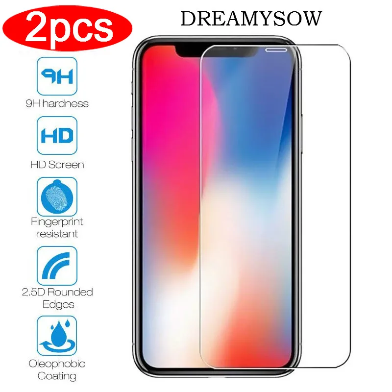 

2 Pcs Screen protector Tempered Glass for iPhone X XR XS Max 5 5S SE Protector Film For iPhone 8 7 6 6S Plus Protective Glass