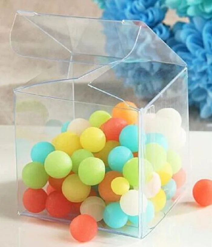 

festival supplies 5*5cm candy box bag chocolate clear gift package for Birthday Wedding Party DIY baby shower plastic Wh