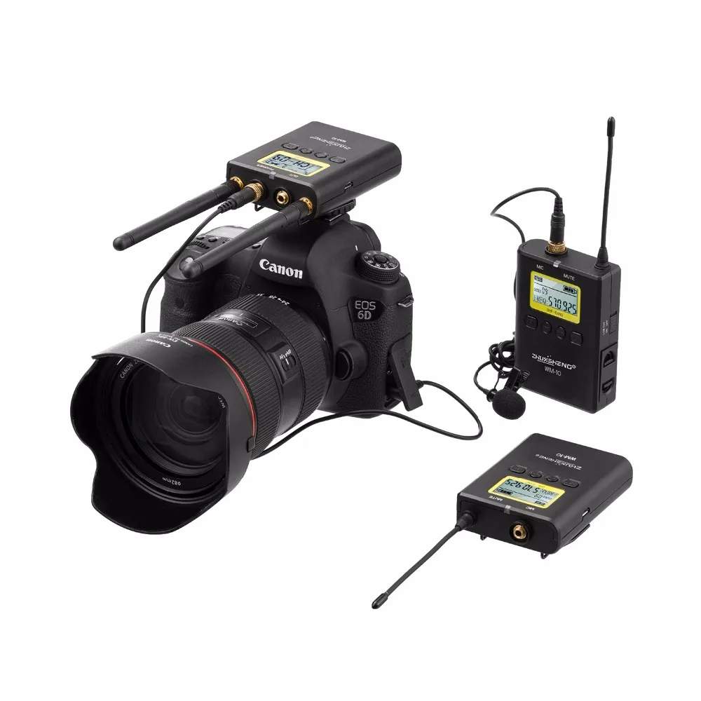 ZhuoSheng WM 10 100 канальный цифровой UHF беспроводной микрофон для Youtube видео|Микрофоны| |