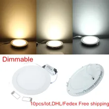 10 шт./лот ультра тонкий 3 Вт/4 Вт/6 Вт/9 Вт/12 Вт/15 Вт/25 Вт Светодиодный Потолочный встраиваемый сетчатый панельный светильник/тонкий круглый панельный светильник