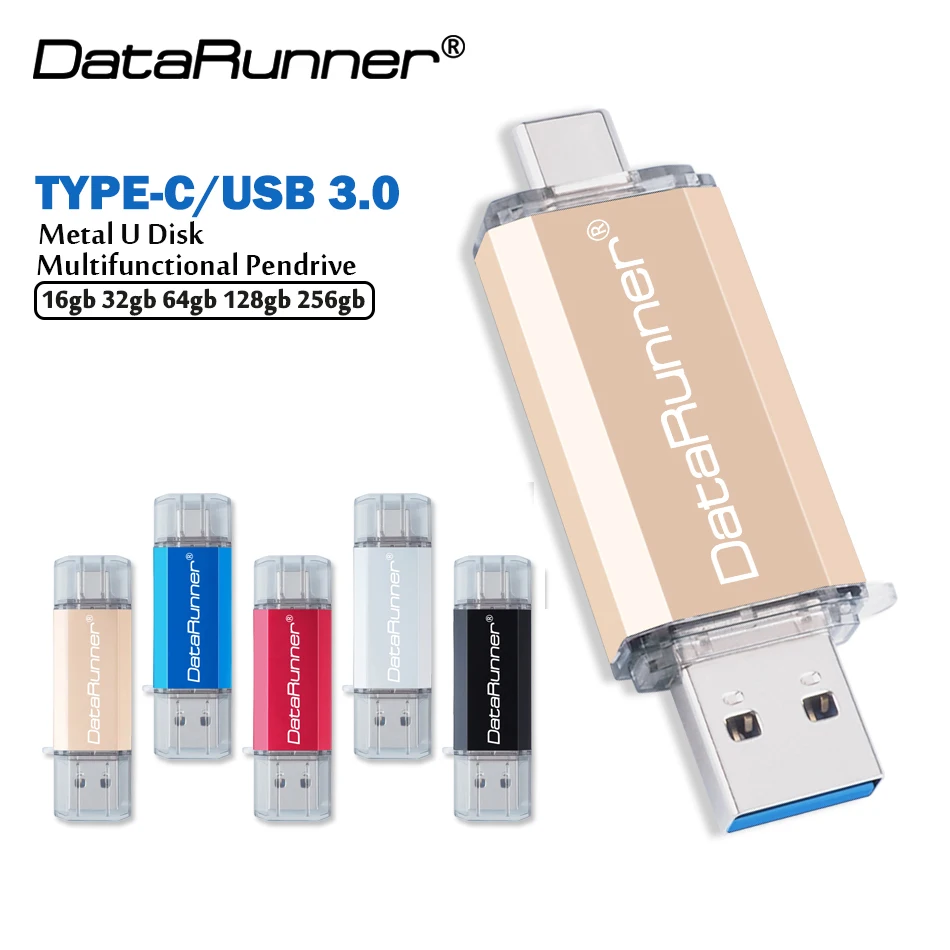 

New DataRunner Type C USB Flash Drive OTG Pen Drive 32gb 64gb 128gb External Storage Pendrive High Speed Usb 3.0 Memory Stick