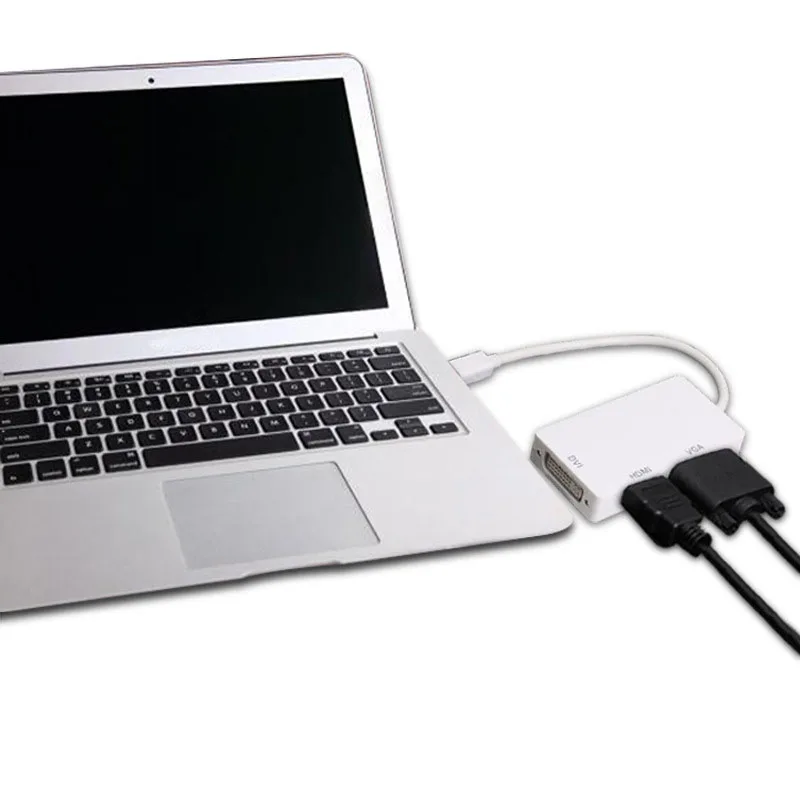 Кабель Thunderbolt Mini Dp к Hdmi Vga Dvi тройной в одном адаптер штекер гнезду 3 1 Displayport HDMI/VEGA/DVI|
