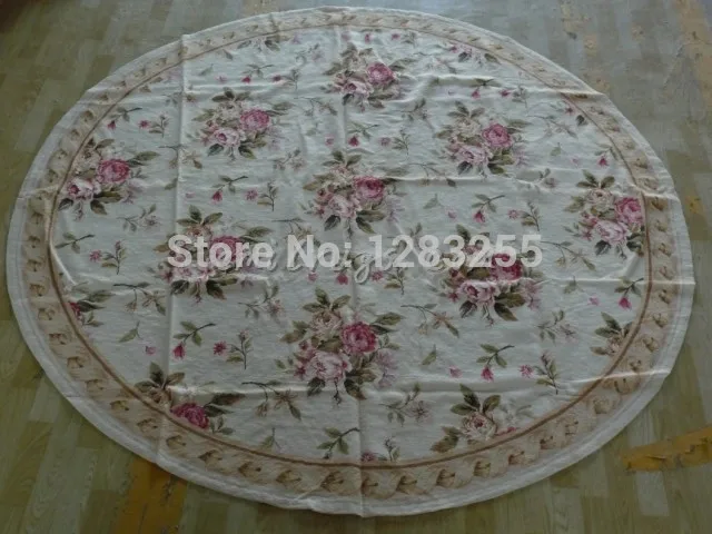 

New Unique 100% Wool Hand-made Needlepoint round Carpet Knitted Home Decore Cushion Cover Rectangular Wool Knitting Carpets