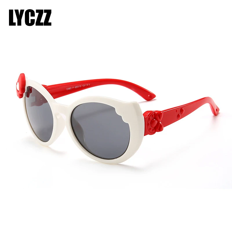 LYCZZ Kids Cute Cat Eye Sunglasses UV400 Goggles Eyewear TR90 Polarized