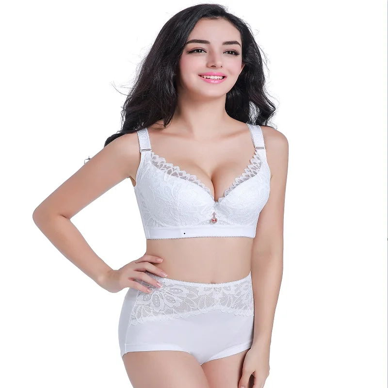 MengShan, женское нижнее белье, костюм для полных женщин, MM250 Jin, сексуальное кружевное выдвижное кольцо бюстгальтера, корректирующий тип, большой размер, бюстгальтер, DEF чашка, большой бюстгальтер, 115F - Цвет: white