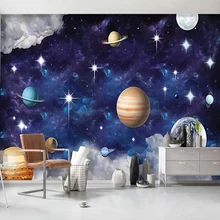 Пользовательские фото обои 3D мультфильм Космос Звезда планета детская спальня фон обои для стен 3D Фреска Papel де Parede