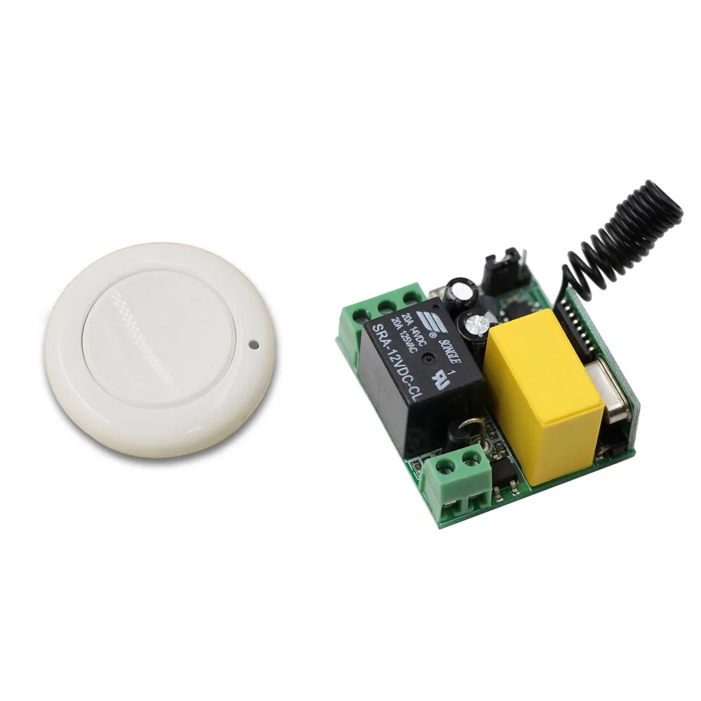 

New White Color Radio Controller RF Wireless Remote Control Switch Wall Round Transmitter with Receiver Best Quality