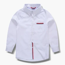 Рубашка для мальчиков от 2 до 12 лет одежда с длинными рукавами для мальчиков на весну и осень года красивые рубашки одежда для детей старшего возраста хлопковые топы для детей