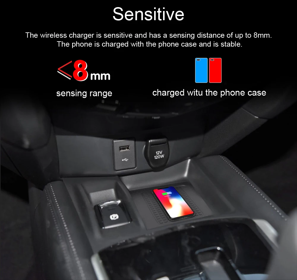 

Qi Car Wireless Charger For iPhone Xs Max Xr X Samsung S10 S9 for Nissan X-trail / Qash Intelligent Fast Phone Holder
