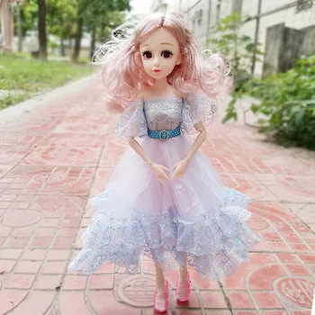 

BJD Doll Accessories 36cm Xiner Doll Clothes Lace Dress with Shoes 22 Joint Doll Set DIY Toy 1/6 Baby Girl Clothes