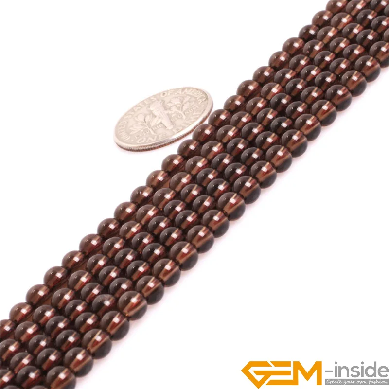 

AAA Grade Round Dark Brown Smoky Quartzs Beads Selectable Size 4mm to 14mm Natural Stone DIY Beads For Jewelry Making Strand 15
