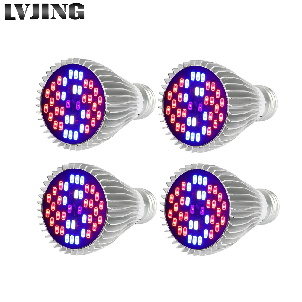 LVJING Full Spectrum18W/28 Вт/30 Вт E27 Светодиодный светильник для выращивания растений