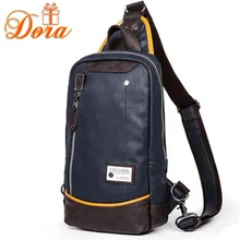Men leather crossbody bags travel waterproof chest pack fashion men messenger bags vintage college sling bags for teenagers 2016