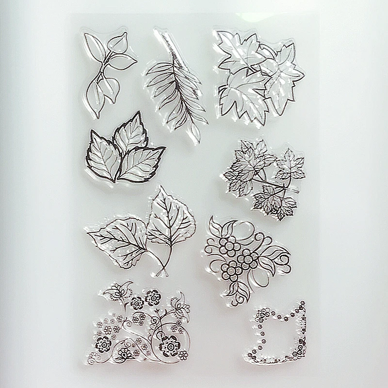 

YLCS269 Leaves Silicone Clear Stamps For Scrapbook DIY Album Paper Card Decoration Embossing Folder Rubber Stamp Tools 11*16cm