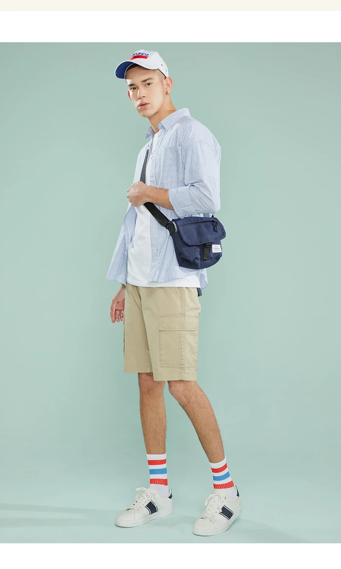 Джордано Для мужчин мужские шорты Карго 100% хлопок Повседневное накладной карман летние шорты молнию бермуды гладкая мягкая Рубашки