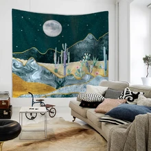 2019 Moon Desert Design Decoration Hanging Tapestry 1pcs Polyester Wall Tapestry Yoga Mat Livingroom Tapestry Bedroom Carpet