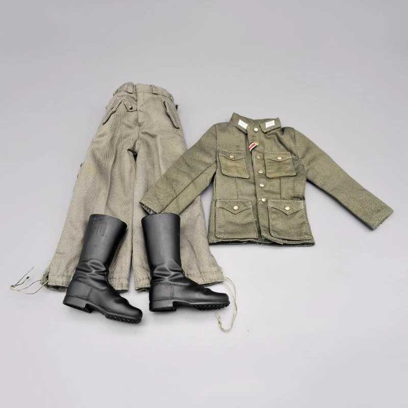 16 WWII German Army Wehrmacht Uniform Clothes Pants Coat with Shoes for 12''Action Figures Bodies