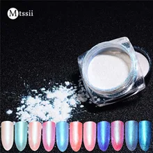 Mtssii 1 Box Diamond Pearl Mermaid Powder 1g Shining White Nail Art Glitter Powder Dust DIY Nail Decoration Pigment