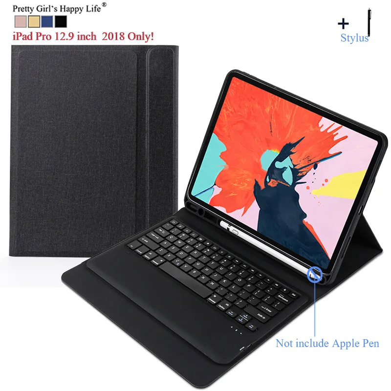 

Case For iPad Pro 12.9 2018 WiFi Bluetooth Keyboard Leather Cover For iPad Pro 12.9'' 2018 Ultra Thin Capa Fundas with Pen Slot