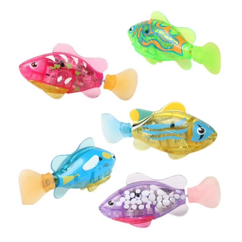 1Pc Baby Bath Toys Swimming Led Light Fish Activated Battery Powered