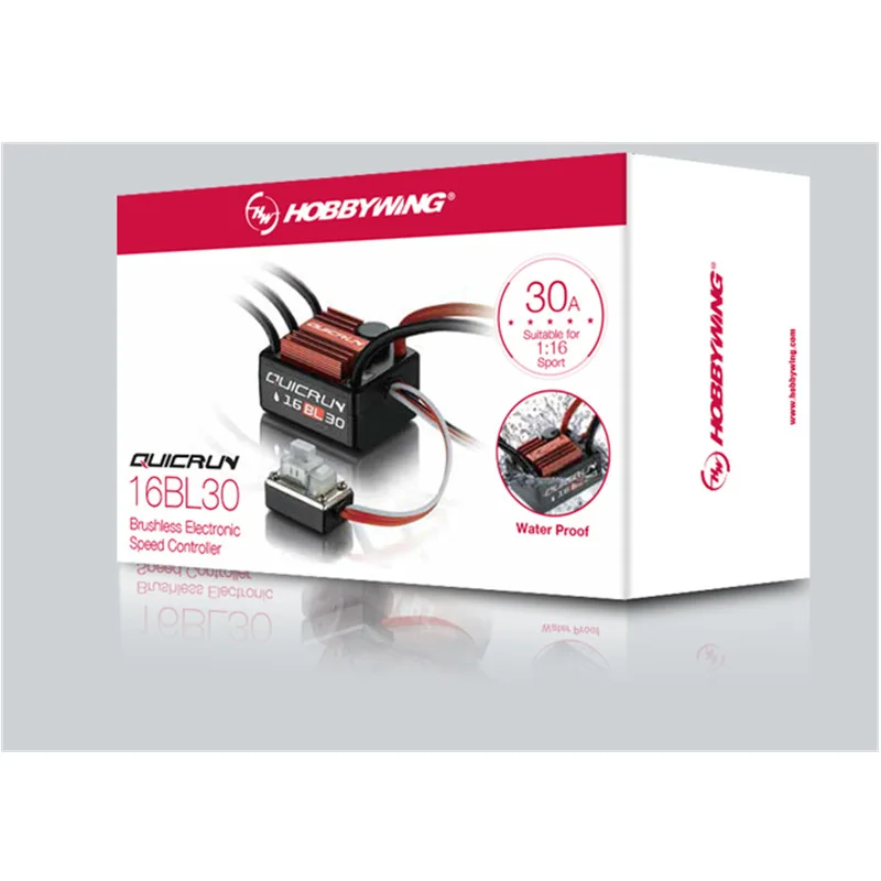 Hobbywing# QUICRUN-WP-16BL30 Hobbywing QuicRun 30110000 бесщеточный водонепроницаемый 30A Бессенсорный ESC# WP-16BL30 для 1/16 и 1/18 RC
