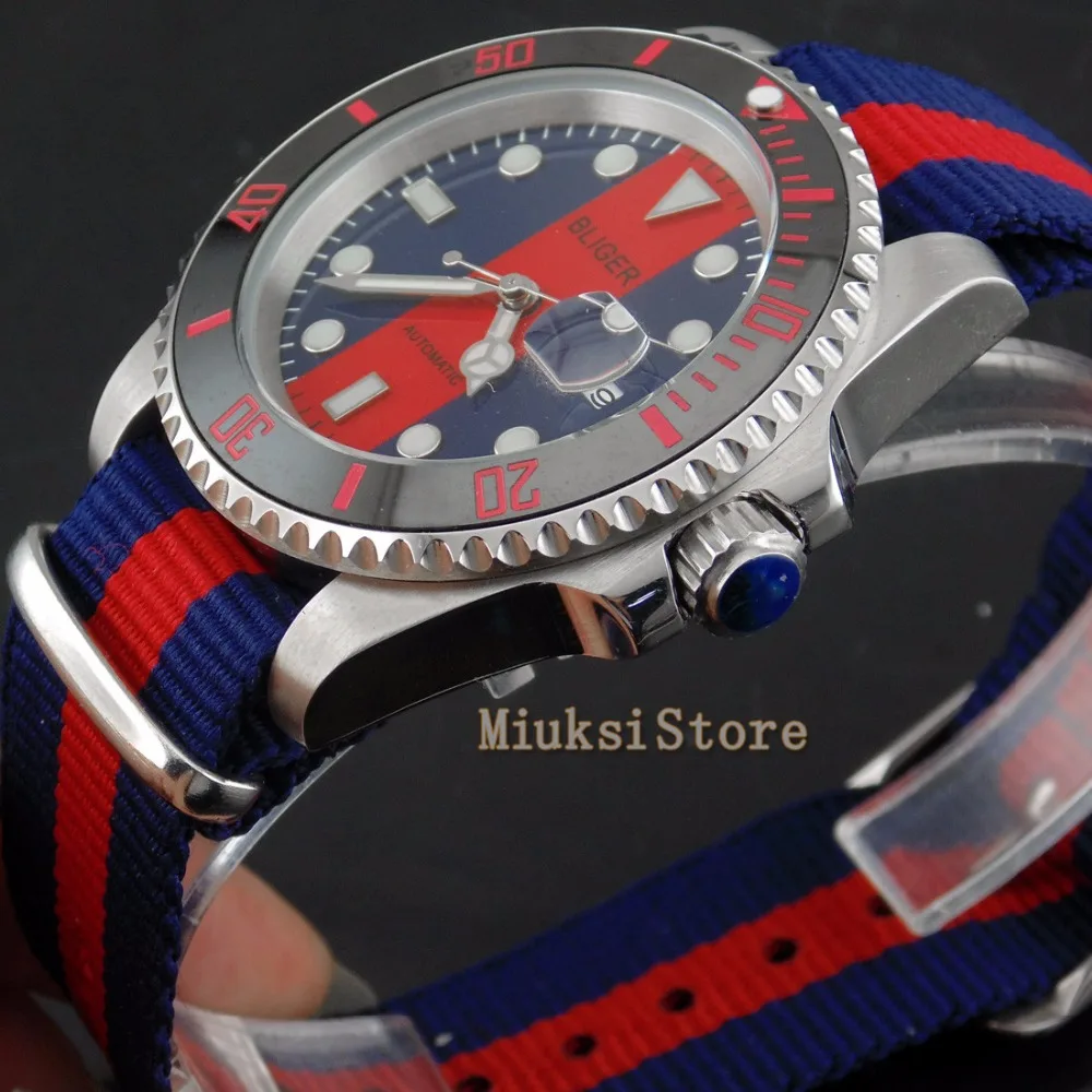 40 мм сапфировые автоматические Модные женские и мужские часы Analogique montre bracelet Marque
