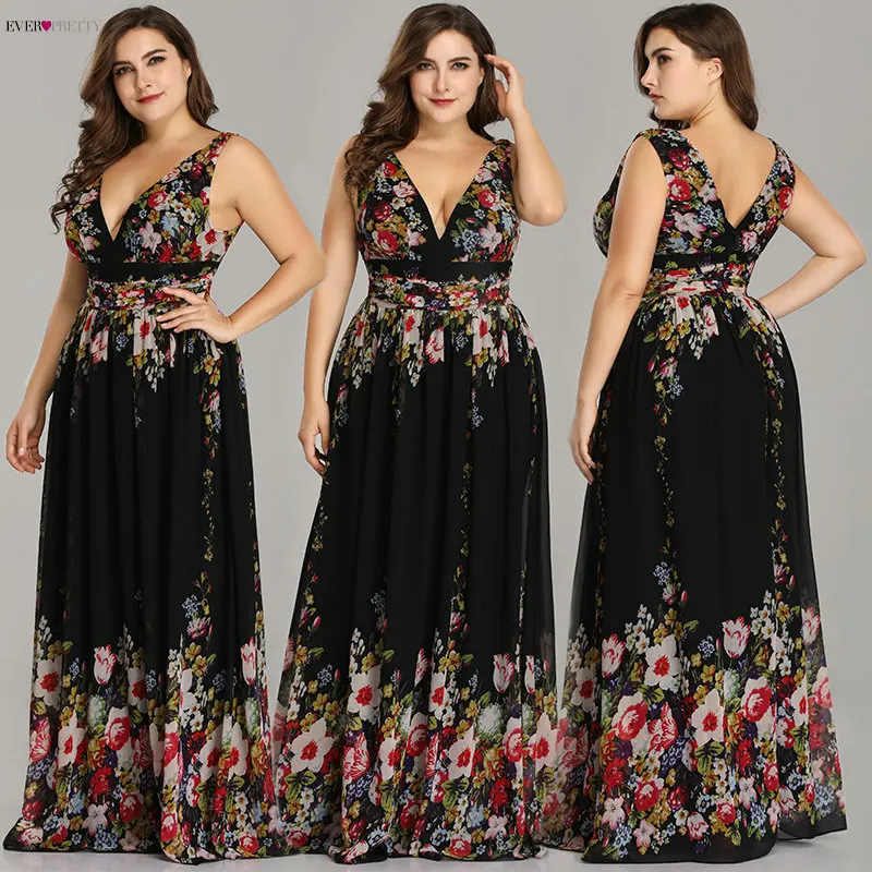 floral chiffon evening gown