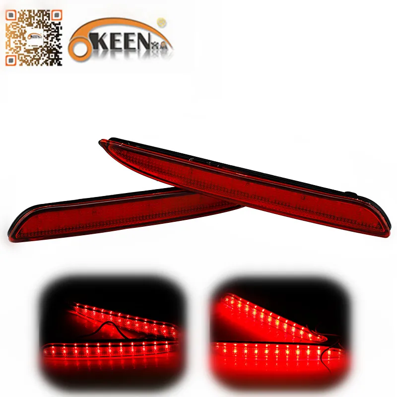 Auto Red Lens Rear Bumper Reflector Light For Mazda 3 Accessories LED Parking Warning Brake Stop Fog Lights Tail Reflectors Lamp universal brake lights 48 led red car auto third brake lights fog stop rear tail warning lamp bulb for dc12v parking