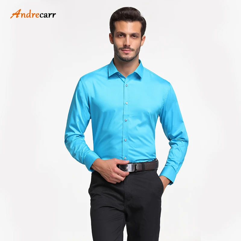 Andrecarr рубашка из бамбукового волокна для мужчин высокого класса camisa masculina рубашки