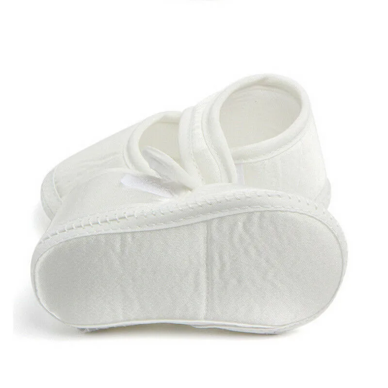 Детская обувь для новорожденных девочек; повседневная белая прогулочная обувь с мягкой подошвой для детей 0-6 месяцев