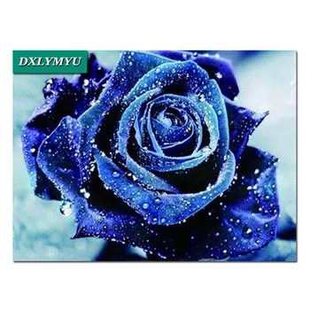 

Blue water drops roses DIY Full Square Drill Diamond Painting Cross Stitch Diamond Embroidery Set friend's gift Home Decor
