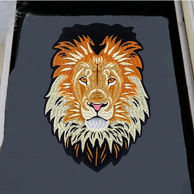 Комплект из 2 предметов классная Собака Лев термонаклейки пошив вышивка для одежды нашивка на куртку вышитые аппликации поделки ремесло P66 - Цвет: lion 2pc