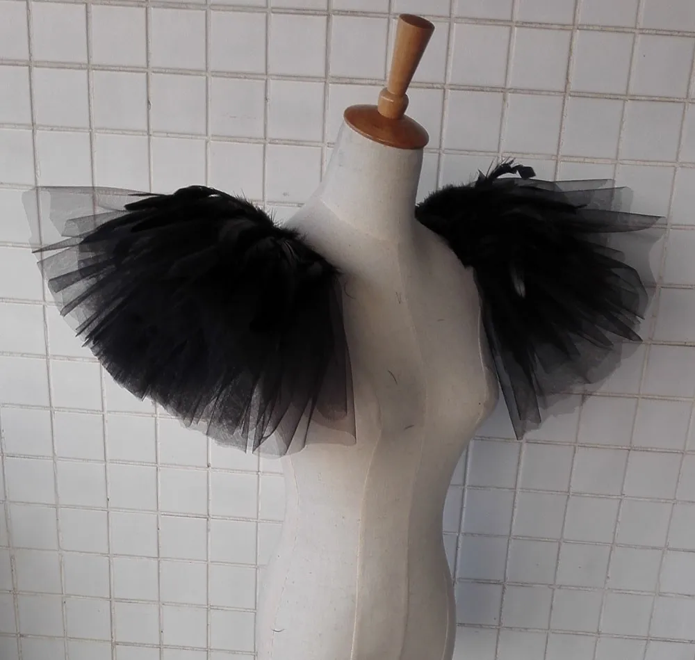 FSP16001M-22cm-long-tulle-epaulette-black-4