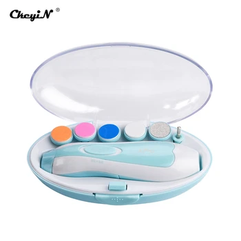 

6 in 1 Safe Baby Nail File Electric Baby Nail Clipper Cutter Newborn Fingernails Toenails Trimmer Manicure Set with LED Light 38