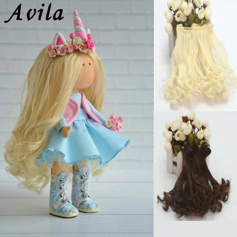 

Hot Doll Accessories Doll Wig Curly Hair for bjd SD Diy Mini Tresses High-Temperature Material Doll Hair