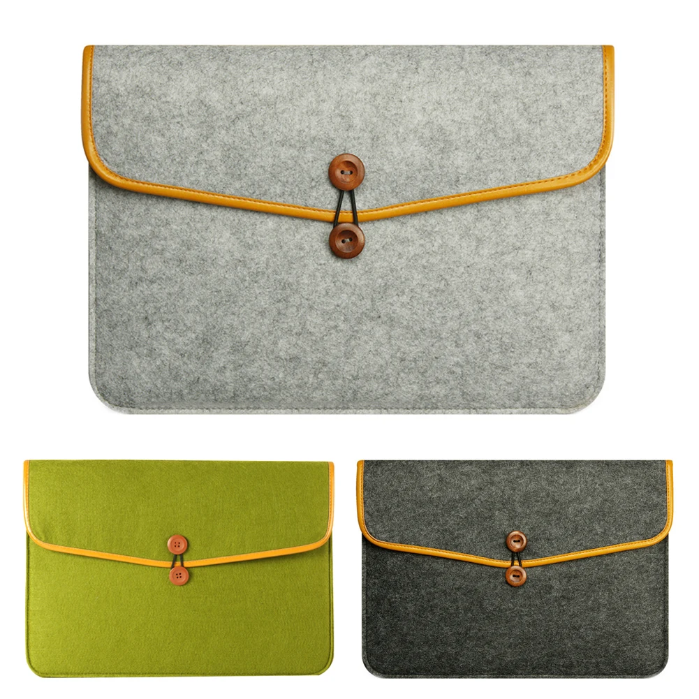 

3 color11/13/15inch Wool Felt Inner Notebook Laptop Sleeve Bag Case Carrying Handle Bag For apple Macbook Air/Pro/Retina11 13 15