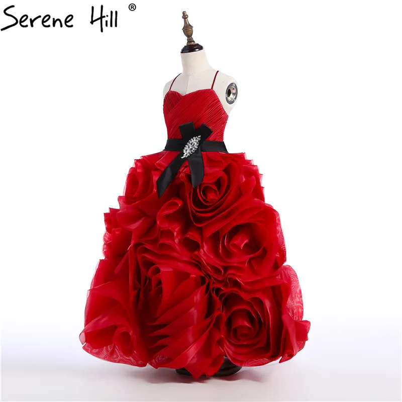Платье с цветочным узором для маленьких девочек, красные розы цветы, органза, сексуальное платье без рукавов с цветочным узором для девочек, большие размеры, изготовленное на заказ, HTA0016