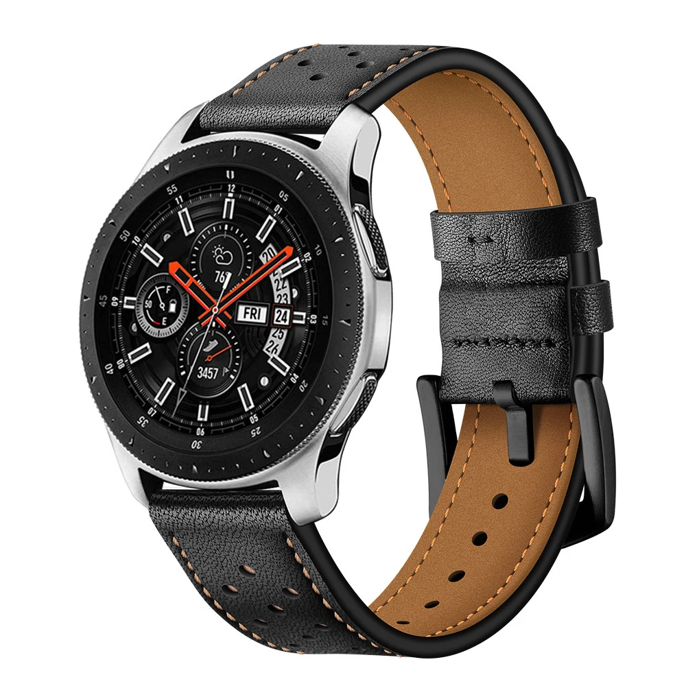 20 мм 22 ширина ремешок из натуральной кожи для Samsung Galaxy Watch 42 46 Gear S3 Sport S2 Ремешок