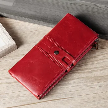 

Designer Women Clutch 2019 Fashion Wallets 819 Cowhide Leather Female Long Wallet Women Zipper Purse Coin Purse For Phone