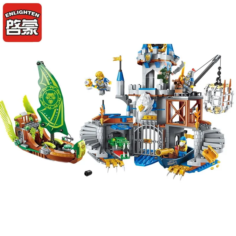 

ENLIGHTEN 2315 War of Glory Castle Knights The Sliver Hawk Castle Figure Blocks Building Toys For Children