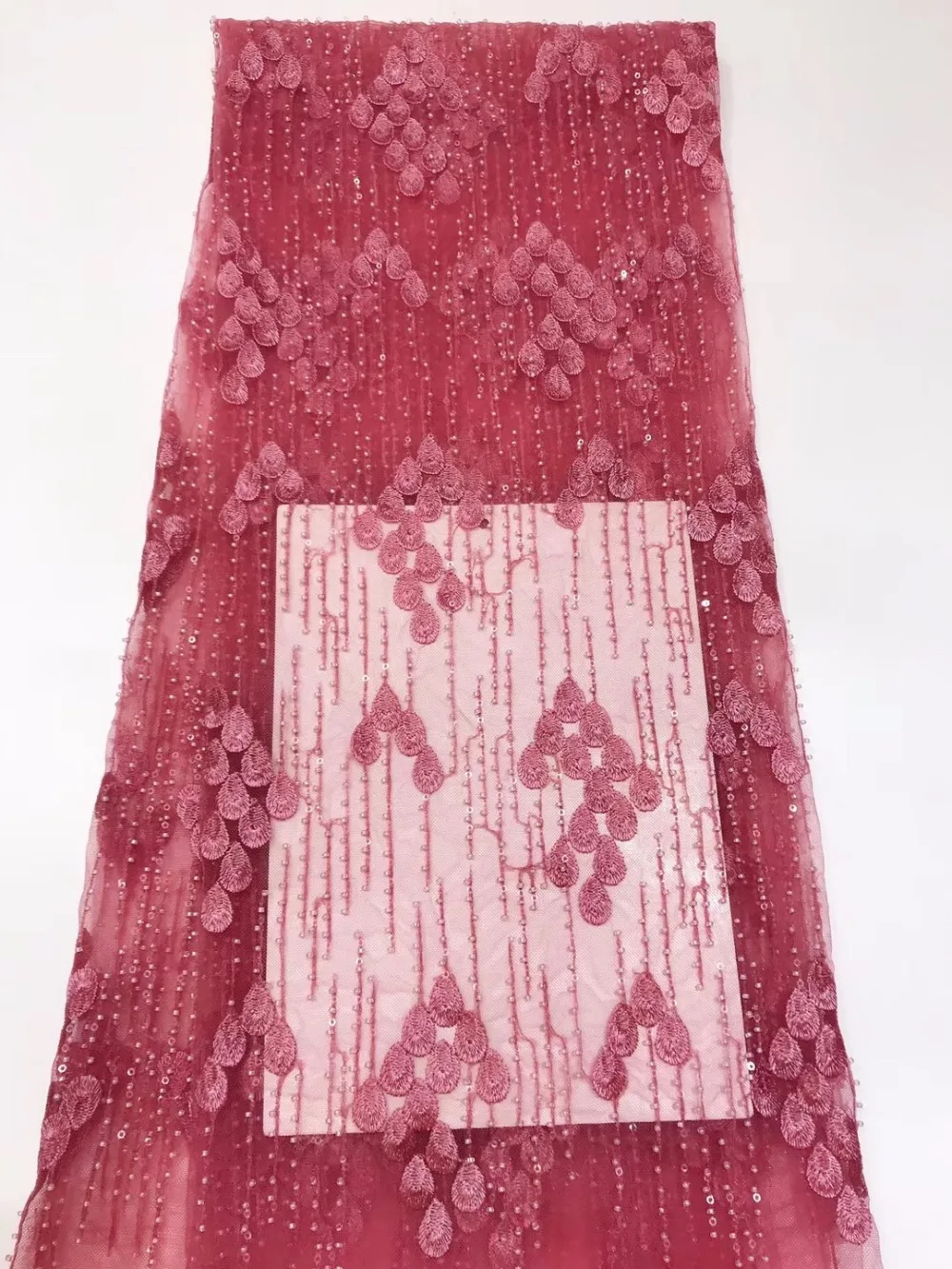 

lace fabric with beads high quality french net lace fabric nigerian bridal fabric 5yard/lot