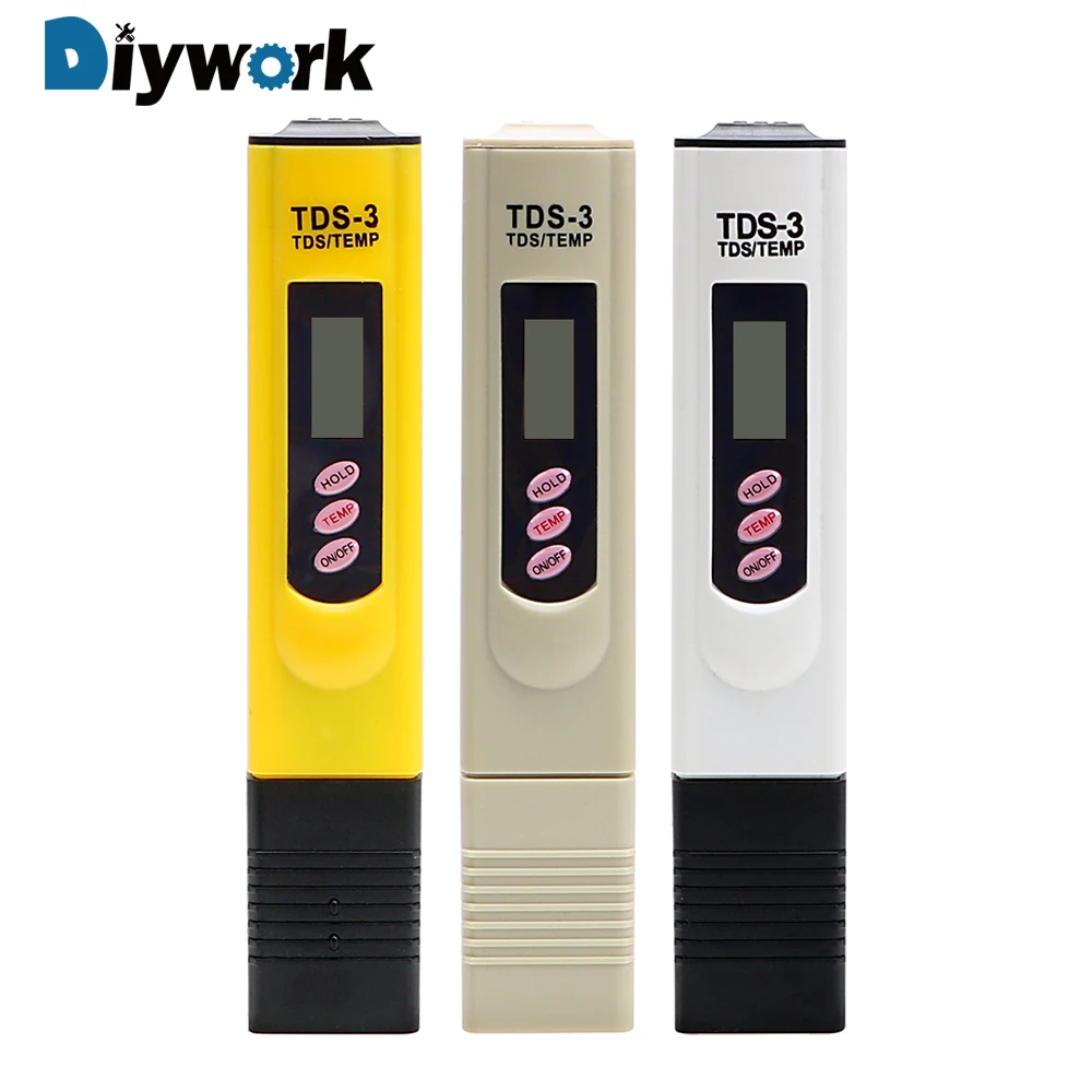 DIYWORK 0-9999 PPM фильтр чистоты воды измерительные инструменты Температура/PPM ЖК-цифровой счетчик воды тестирование качества ручка PH TDS метр тестер