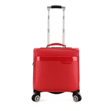 18 fashion trolley luggage women’s universal wheels red small luggage travel bag male PU box,fashion travel luggage bag on wheel