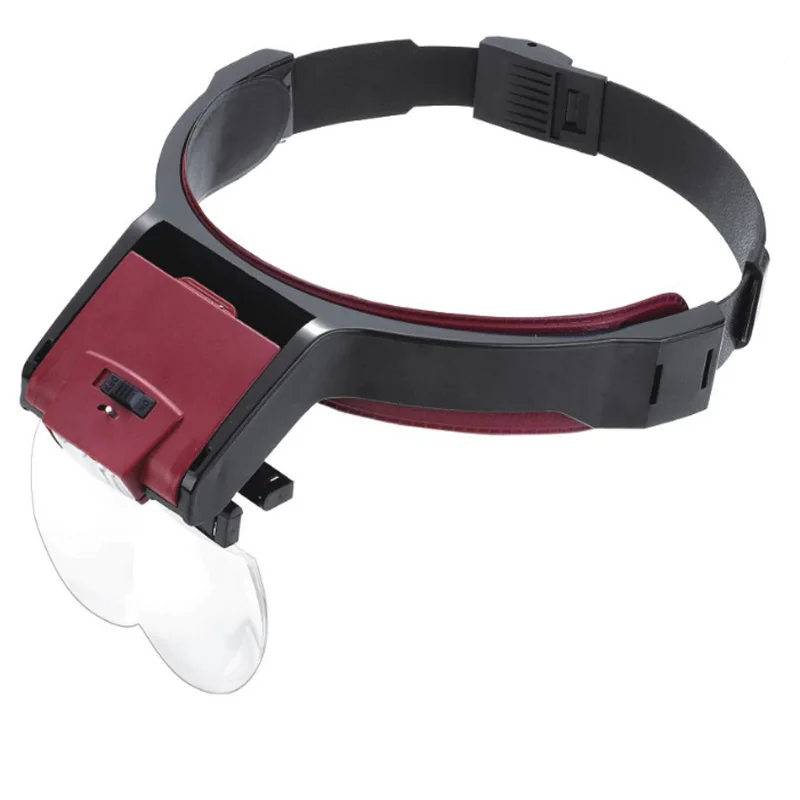 Headband Magnifier With 4 Replaceable lens Detachable LED Light