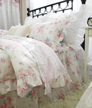 

Rustic floral bedding set girl adult ,twin full queen king cotton romantic flower home textile bedspread pillow case quilt cover